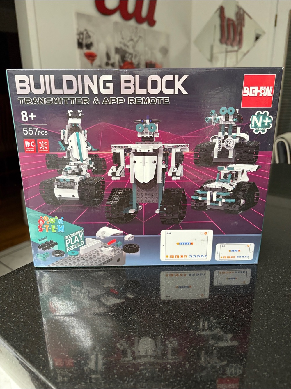 Building Block STEM Robot Kit - White & Teal